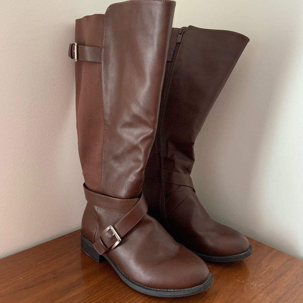 Brown Faux Leather Torrid Boots